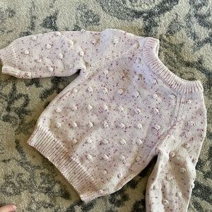 Jamie Kay raspberry sprinkles dotty knit 6-12m